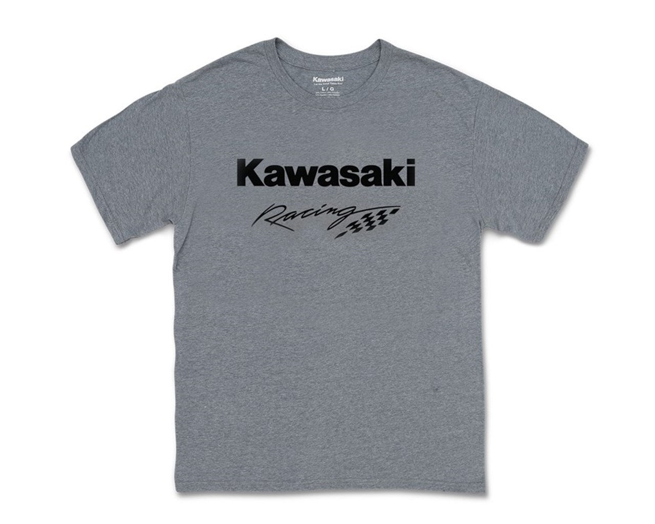 Kawasaki Racing Checkered Flag T-Shirt Grey 