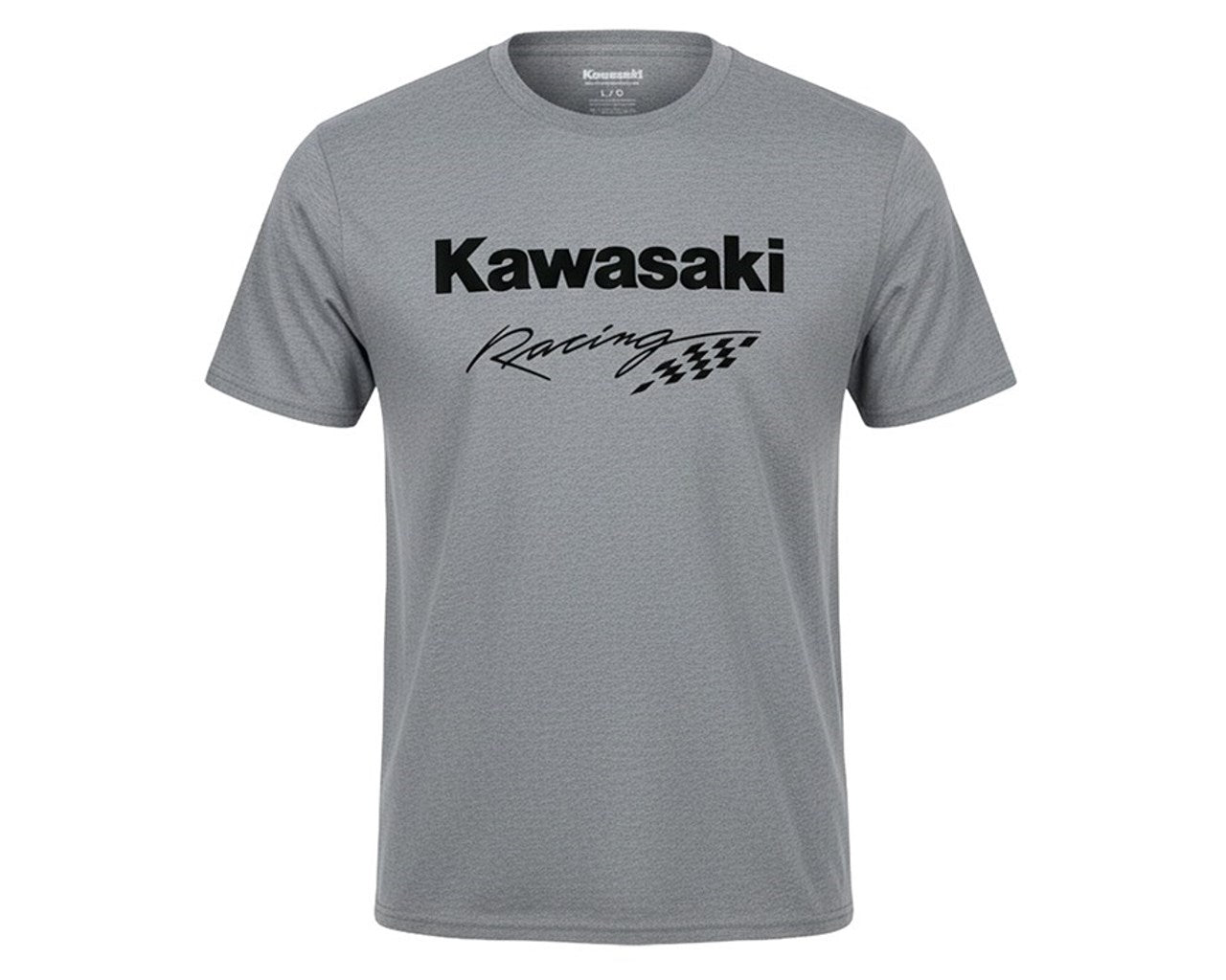 Kawasaki Racing Checkered Flag T-Shirt Grey 