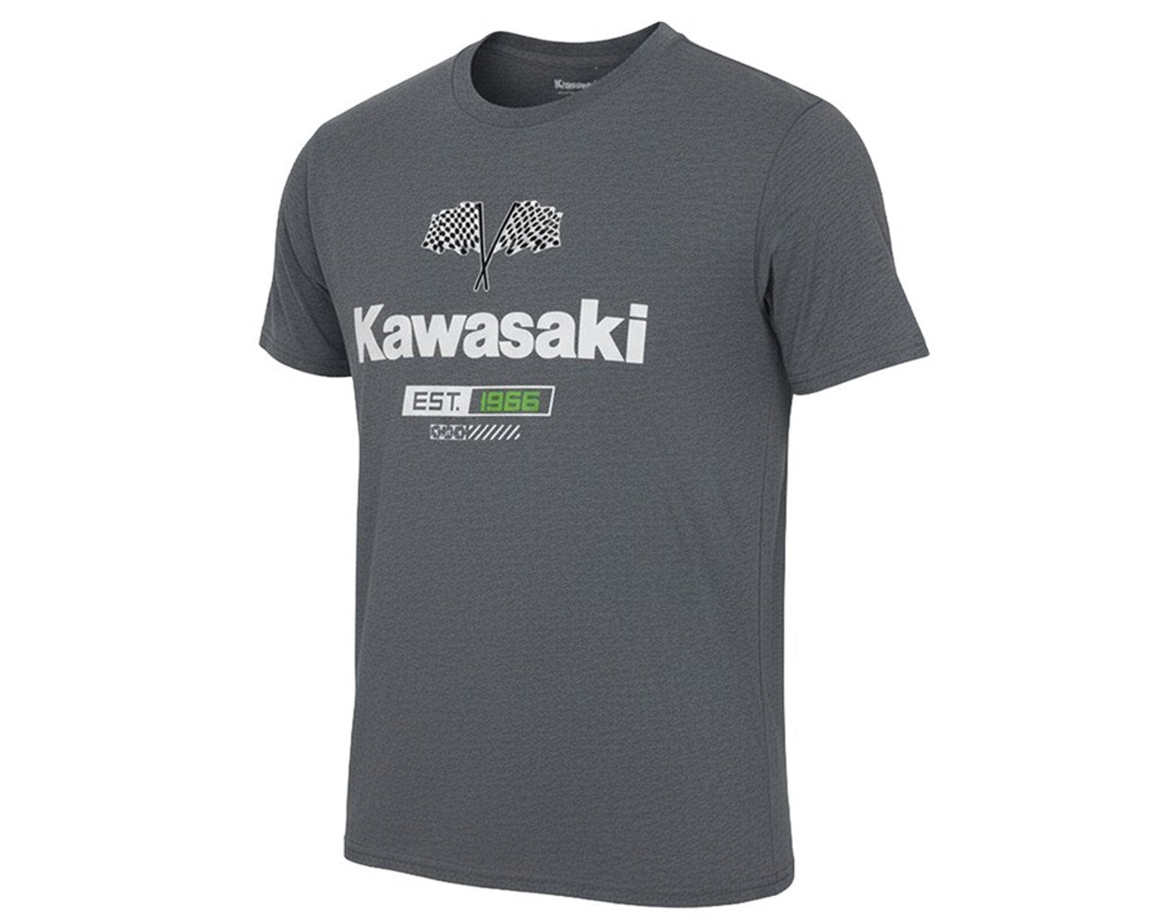 Kawasaki Checkered Flag T-Shirt Grey 