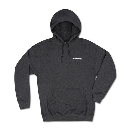 Kawasaki Vintage Checkerd Flag Sweatshirt Hoody Grey 