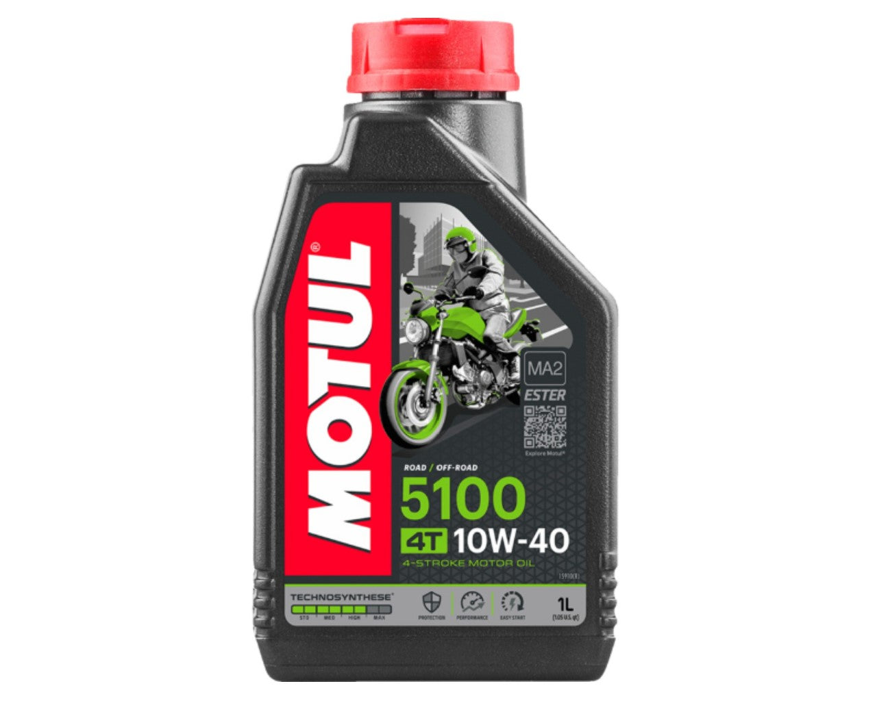 Motul 5100 Ester/Synthetic Blend 10w40 Motorcycle Oil 1 Liter 104066