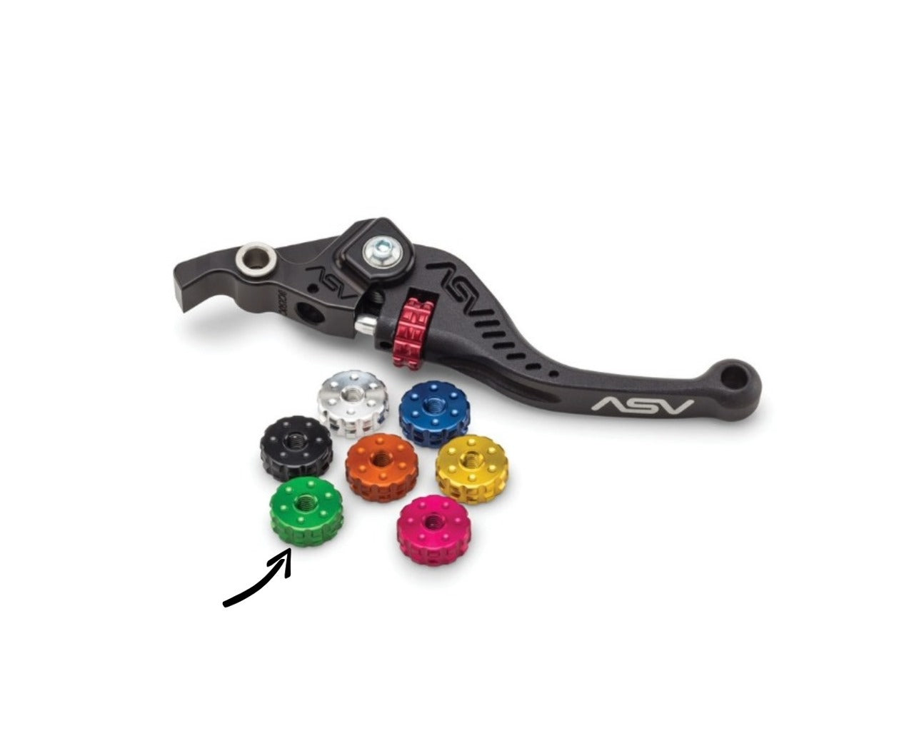 ASV Inventions Lever Thumb Adjust Wheel Set of 2 Green WSR01-GR