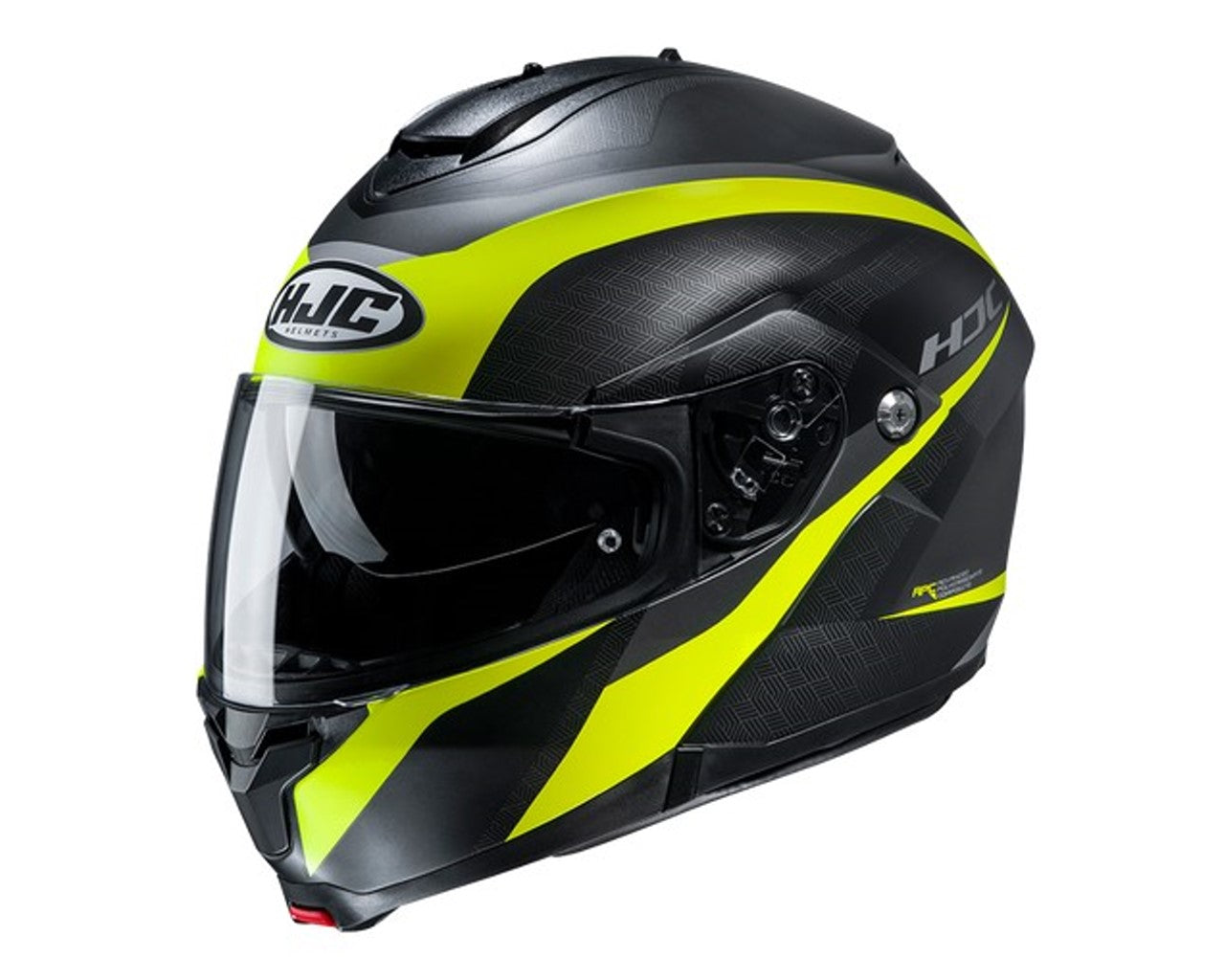 HJC C91 Modular Helmet with Inner Sun Shield - Flat Black / Hi-Viz MC-3HSF Taly 