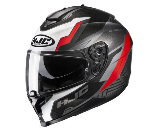 HJC C70 Silon Full Face Helmet with Inner Sun Shield - Flat Black/White/Red 