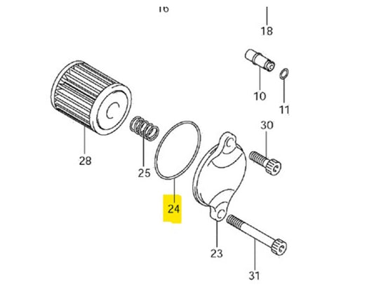 Suzuki OEM Oil Filter Cover O-Ring 2005 - 2020 RM-Z250 RM-Z450 09280-39002