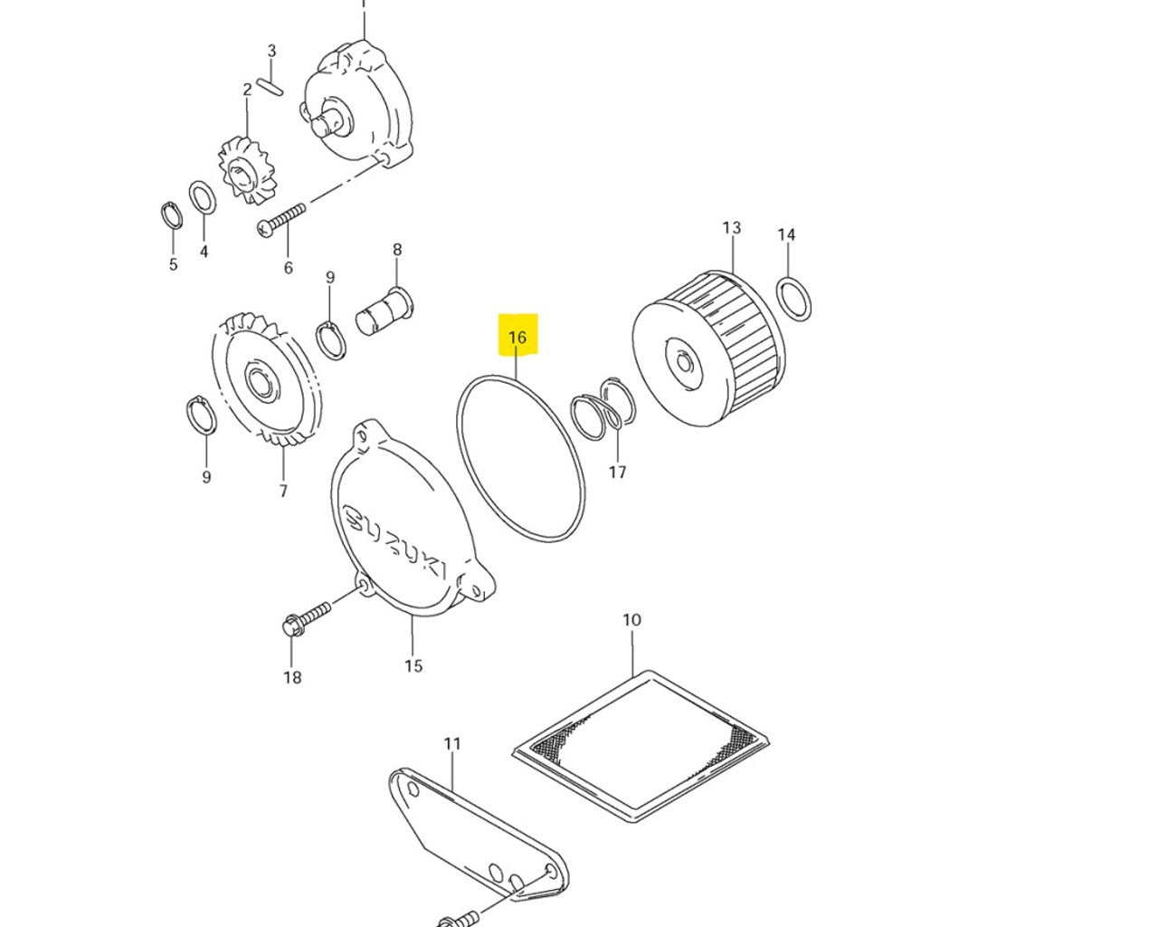 Suzuki Oil Filter Cover Oring DR650 DR250 DR350 09280-72001