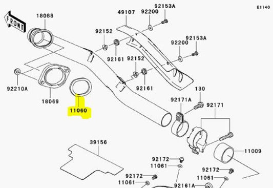 Kawasaki OEM Replacment Exhaust Gasket 11060-1108 KLR650