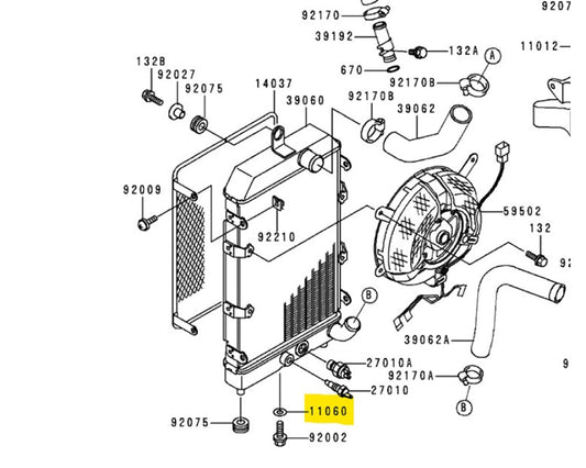 Kawasaki Radiator Drain Bolt Crush Washer VN1500 VN1600 11060-1767