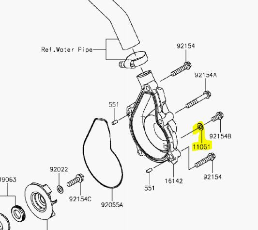 Kawasaki OEM 6MM Crush Washer Water Pump Drain 11061-0107