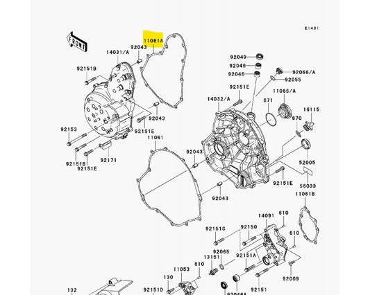 Kawasaki Generator Stator Cover Gasket Ninja 650 Z650 Vulcan S 11061-0165