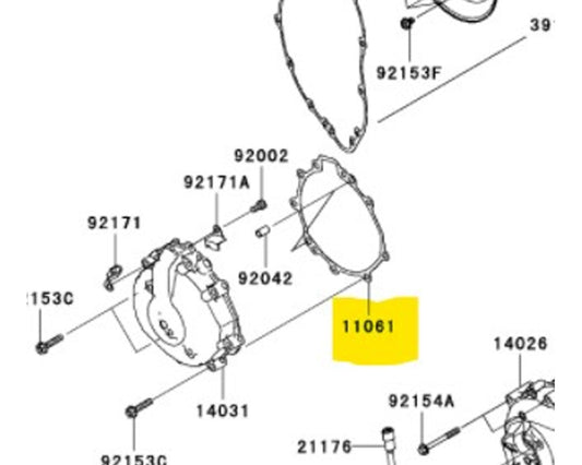 Kawasaki OEM Generator Stator Cover Gasket 2016-2022 ZX636 Ninja ZX6R 11061-0249