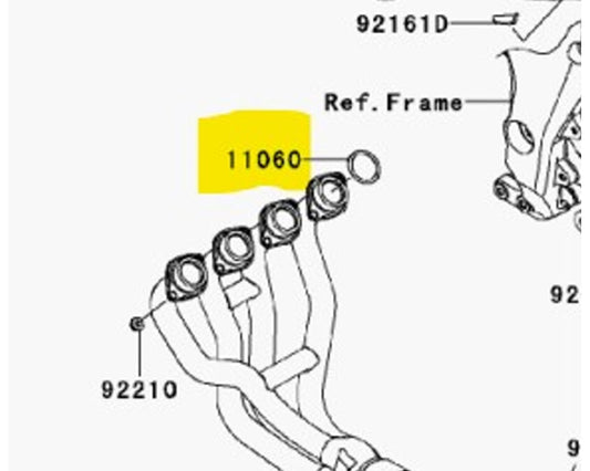 Kawasaki OEM Exhaust Gasket Multi-Fit Vulcan S Ninja 650 Ninja 1000 11061-1373