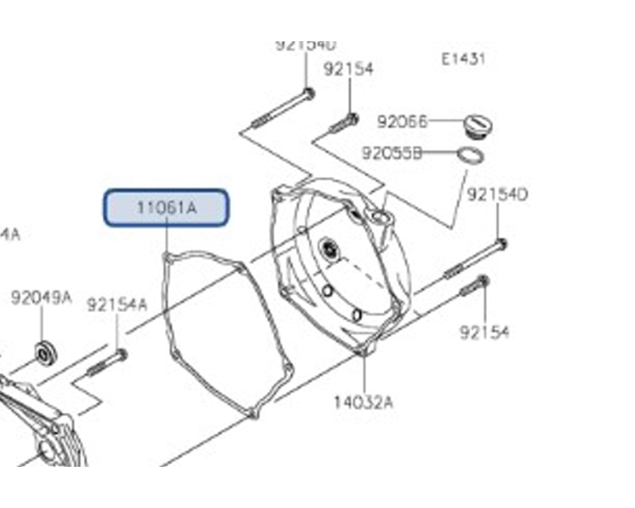 Kawasaki OEM Outer Clutch Cover Gasket 2021-2022 KX250F KX252 11061-1376
