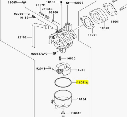 Kawasaki OEM Replacement Float Chamber Gasket Mule 600/610 11061-7044