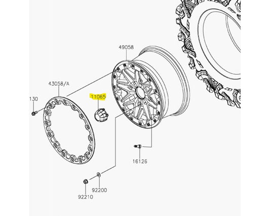 Kawasaki Wheel Cap KRX1000 Teryx 11065-1341