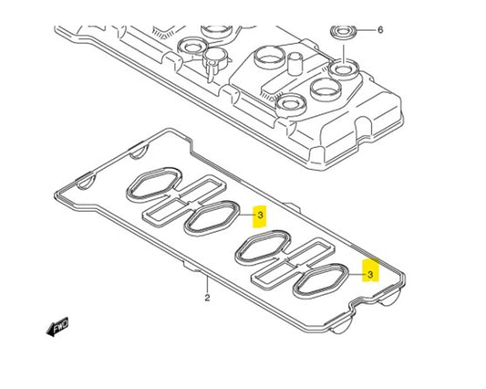 Suzuki OEM Valve Cover Gasket Rubber #01 GSXR600 750 2006-2022 11178-01H00