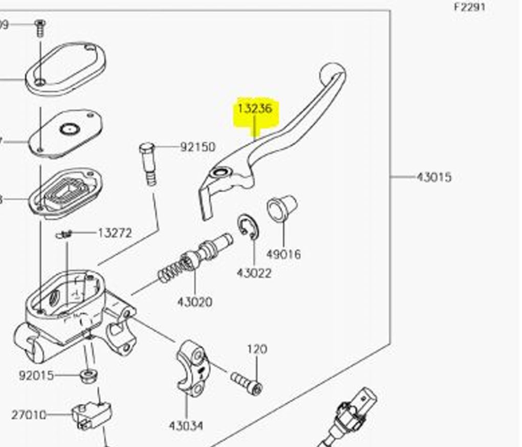 Kawasaki Ninja 400 Front Brake Lever 13236-0811