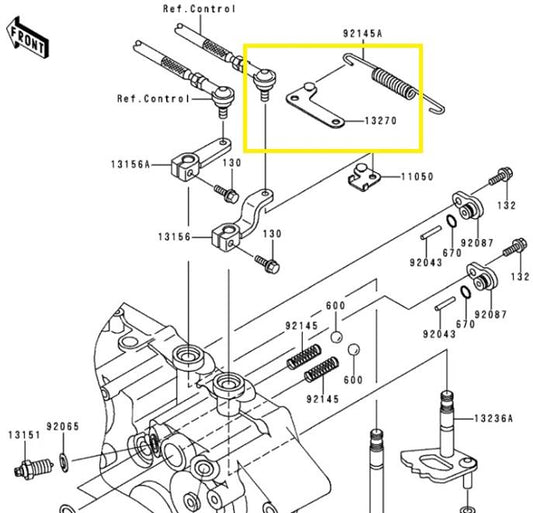 Kawasaki OEM Gear Shifter Plate Prairie 400 KVF400 13270-1850