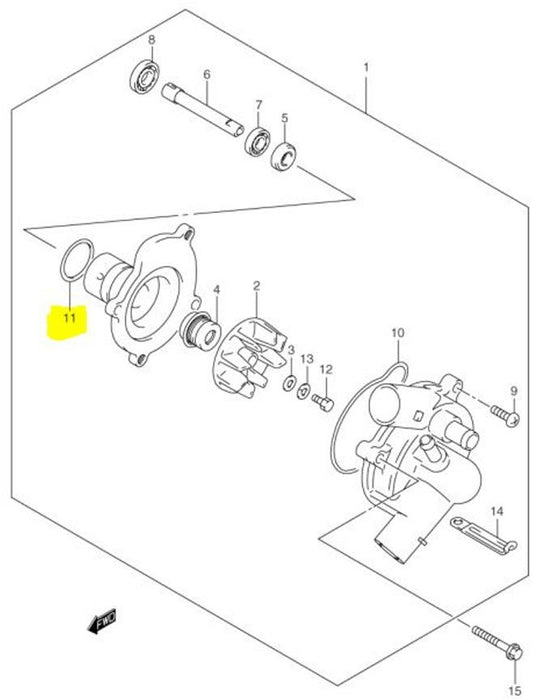 Suzuki OEM Replacement Water Pump Inner O-Ring GSXR Busa Boulevard 17435-33400