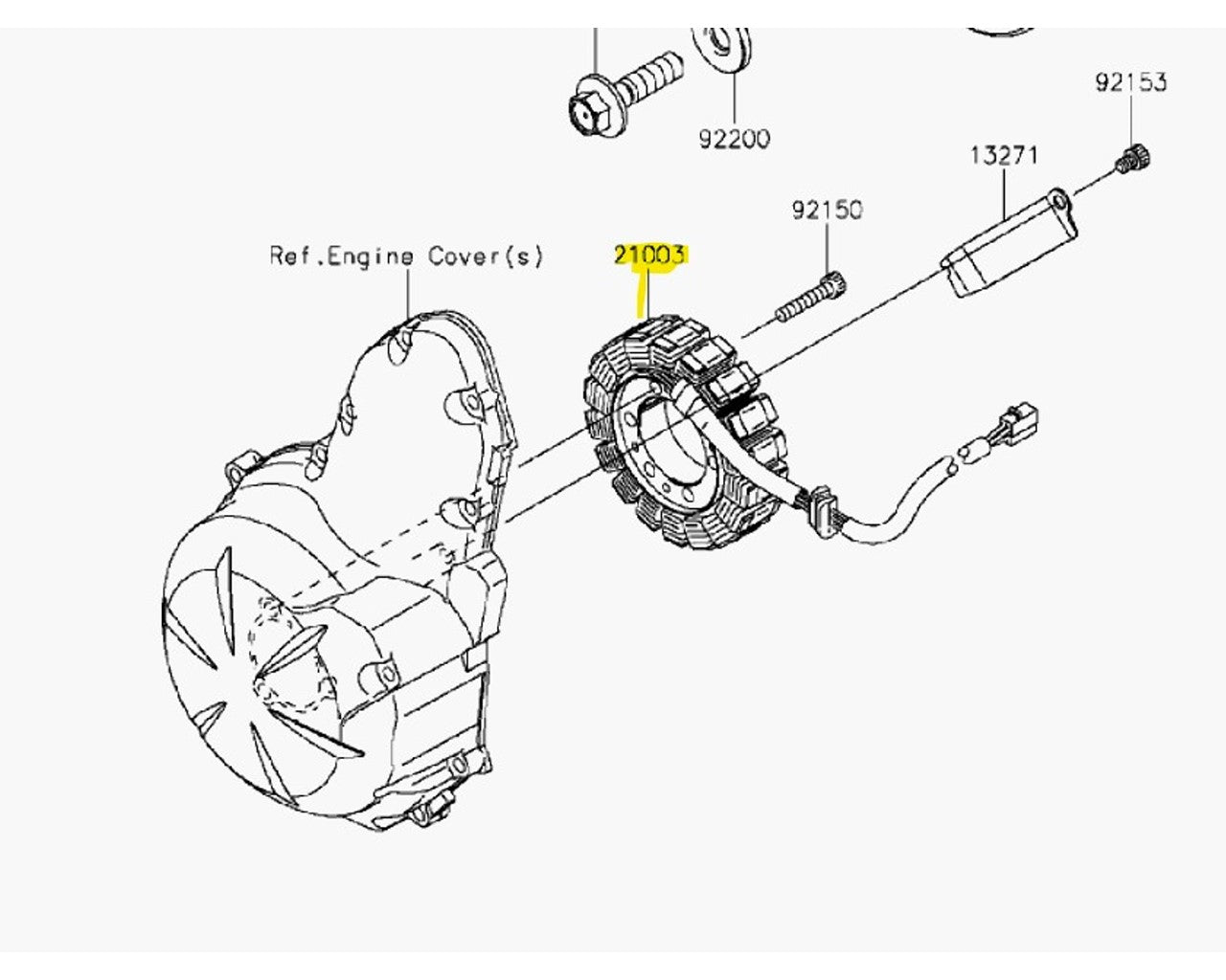 Kawasaki OEM Stator Ninja 650 Vulcan S Z650 21003-0164 21003-0206