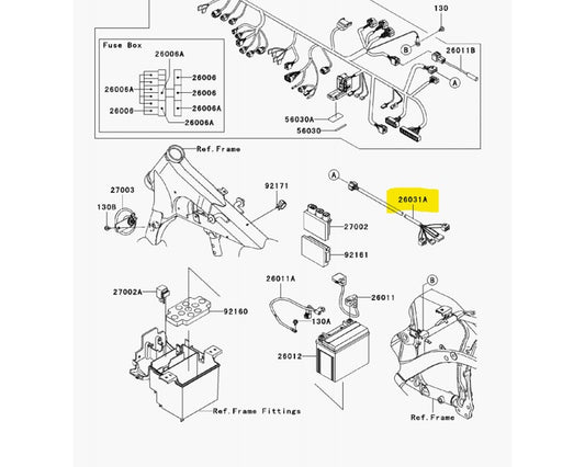 Kawasaki OEM Rear Wiring Harness VN900 Vulcan Classic 26031-0448