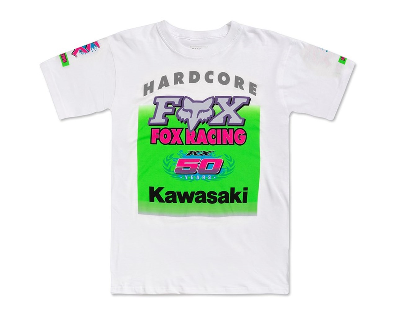 Kawasaki 50th Anniversary 1990's Fox Racing Vintgae T-Shirt White 
