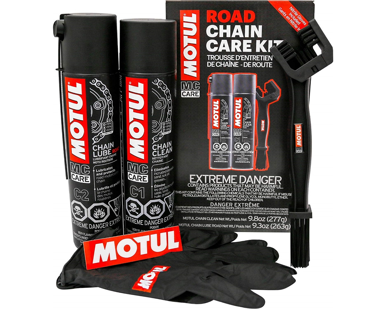 Motul Road Street Motorcycle Chain Care Kit with Gloves 109767