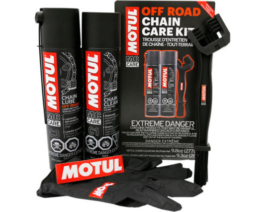 Motul Off Road Dirt Motorcycle Chain Care Kit with Gloves 109768