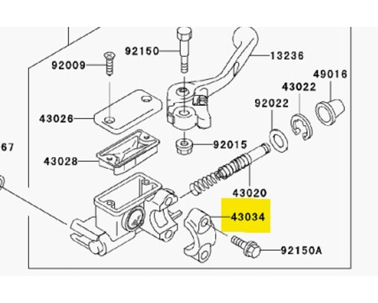 Kawasaki OEM Front Brake Holder Clamp KX KLX Multifit 43034-1110