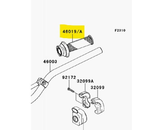 Kawasaki Oem Throttle Tube Grip Assembly KX250F KX450F 2014-2023 46019-0041