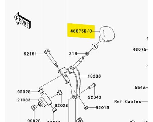 Kawasaki OEM Rubber Shift Knob Brute Force Mule SX 46075-0046