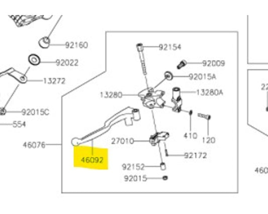 Kawasaki Clutch Lever 2022 -2023 KLR650 46092-0583