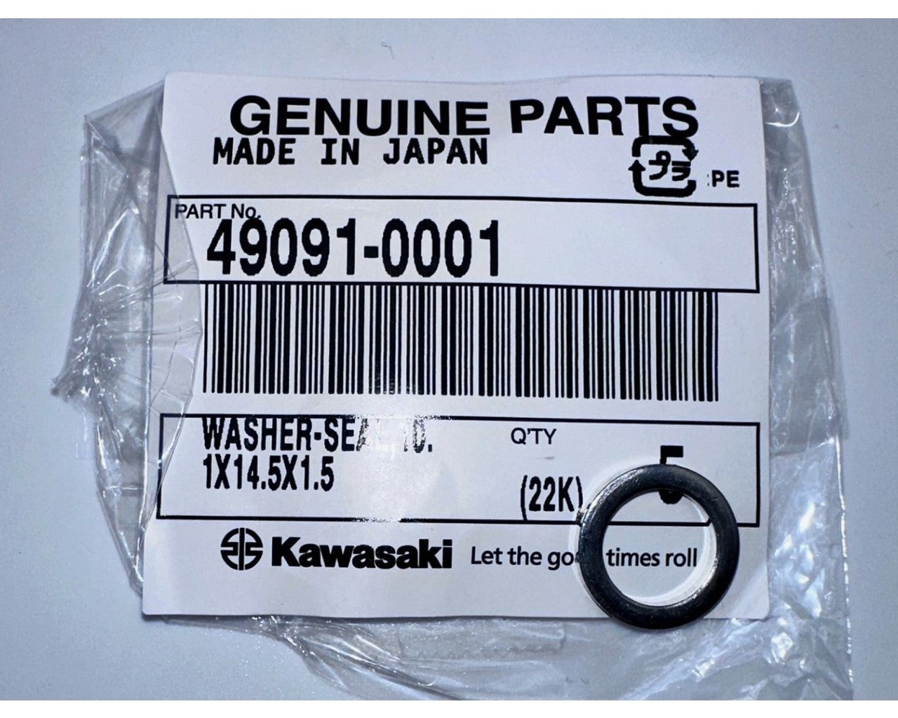 Kawasaki OEM Seal Washer 10.1x14.5 Multi-Fit 49091-0001