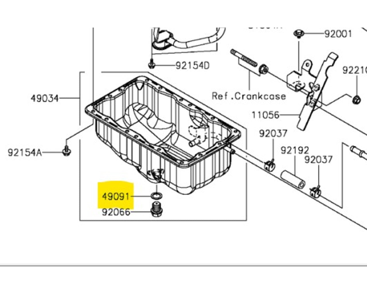 Kawasaki Oil Drain Plug Washer Mule Pro DX DXT 49091-0006