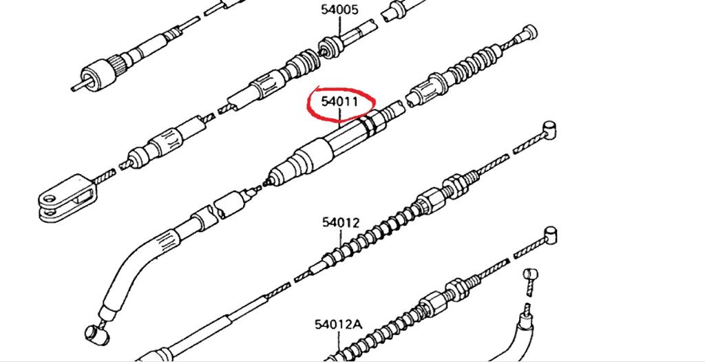 Kawasaki OEM Clutch Cable VN750 86-06 Vulcan 750 54011-0006