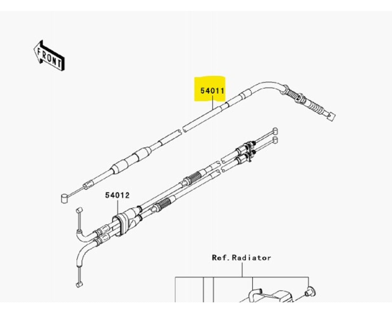 Kawasaki OEM Clutch Cable KX450 2009-2015 54011-0095