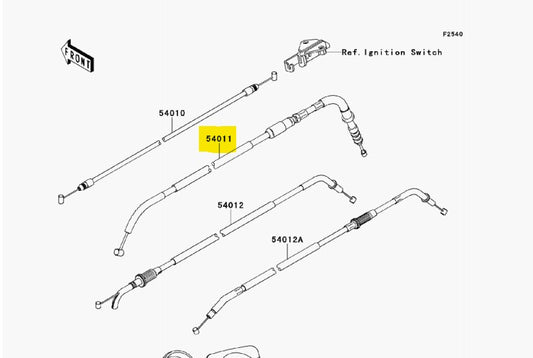 Kawasaki OEM Replacement Clutch Cable 54011-0582 Versys 650  2011-2014