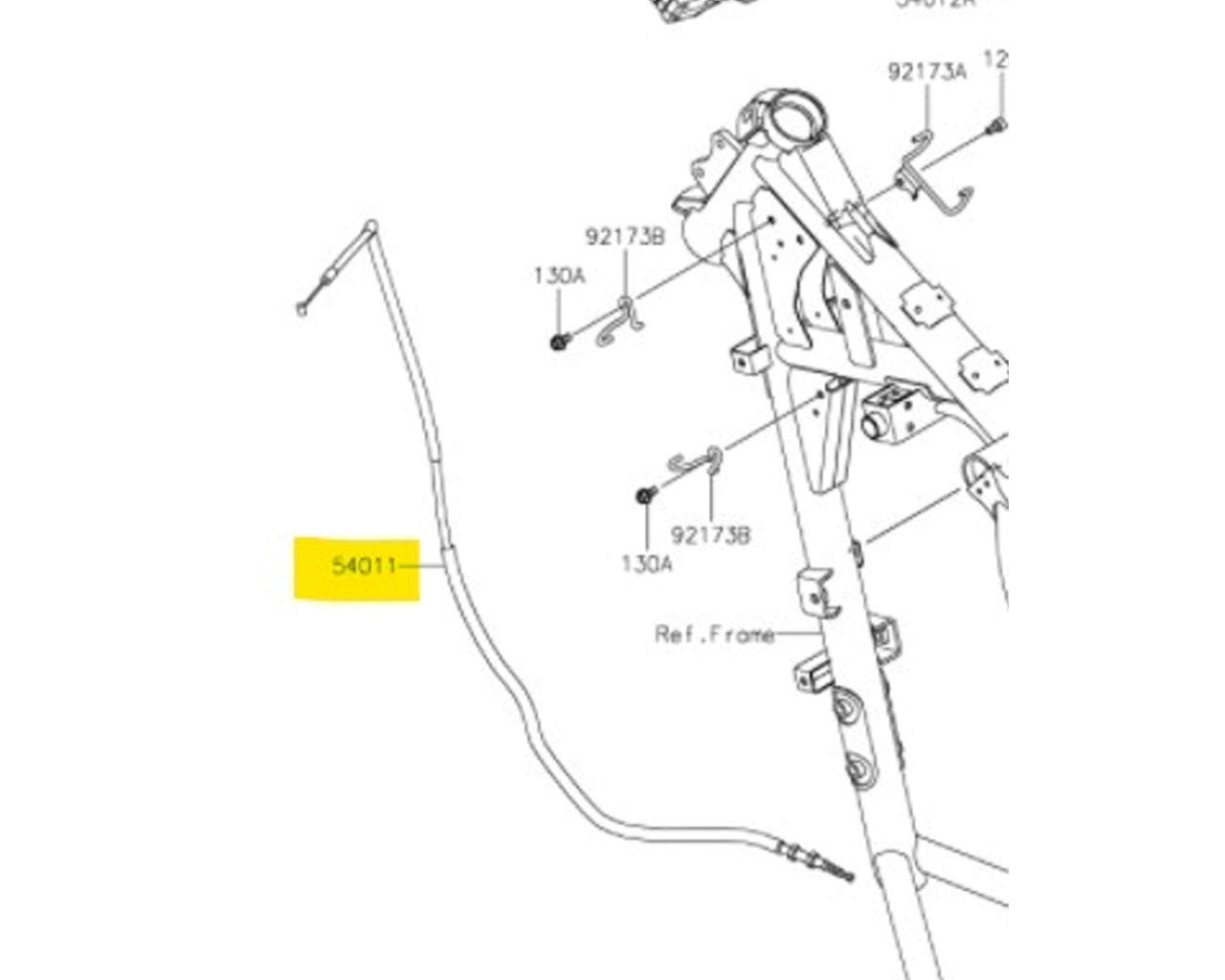 Kawasaki OEM Clutch Cable 2022 -2023 KLR650 54011-0655