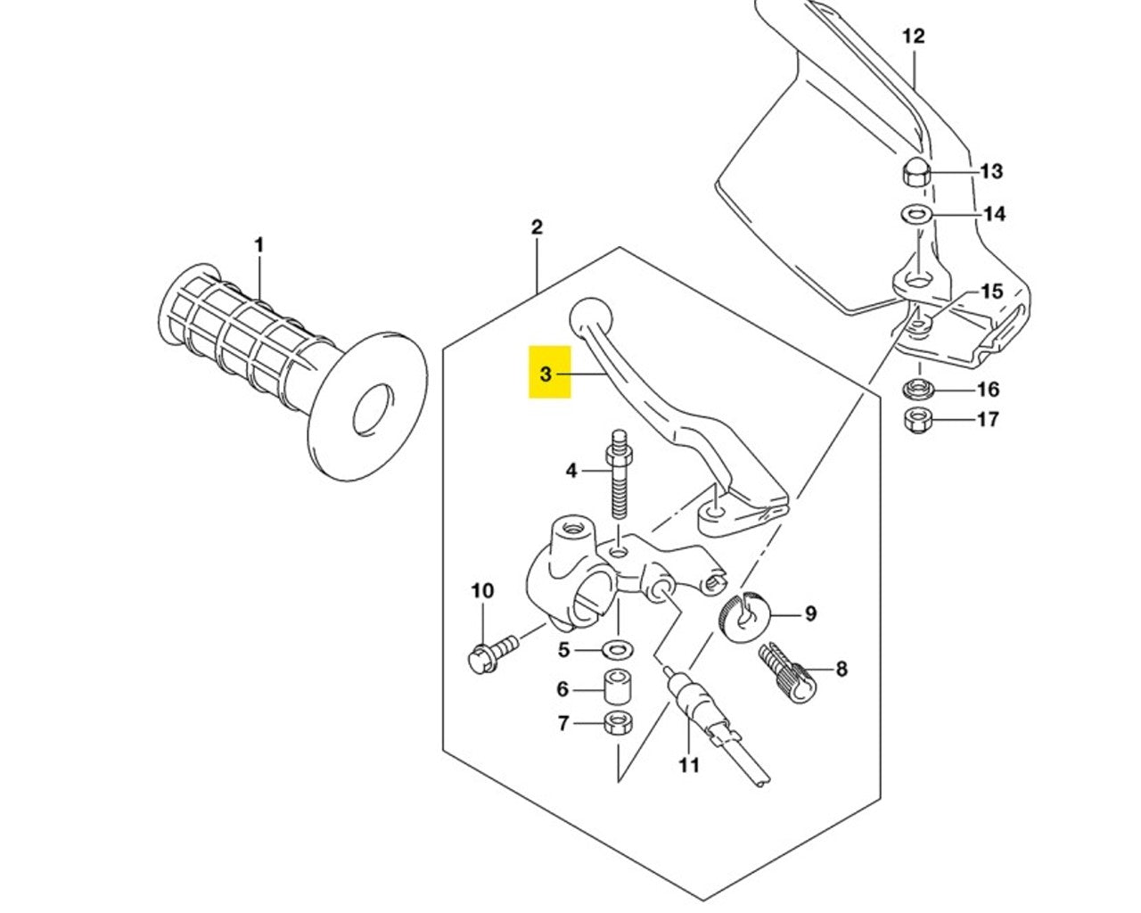 Suzuki OEM Clutch Lever DR650 DR650SE 2011-2022 57421-12E30