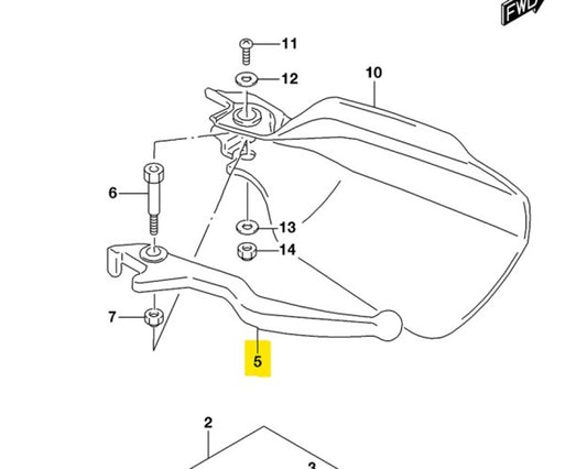 Suzuki OEM Front Brake Lever DR650 DR650SE 1995-2022 57421-13001