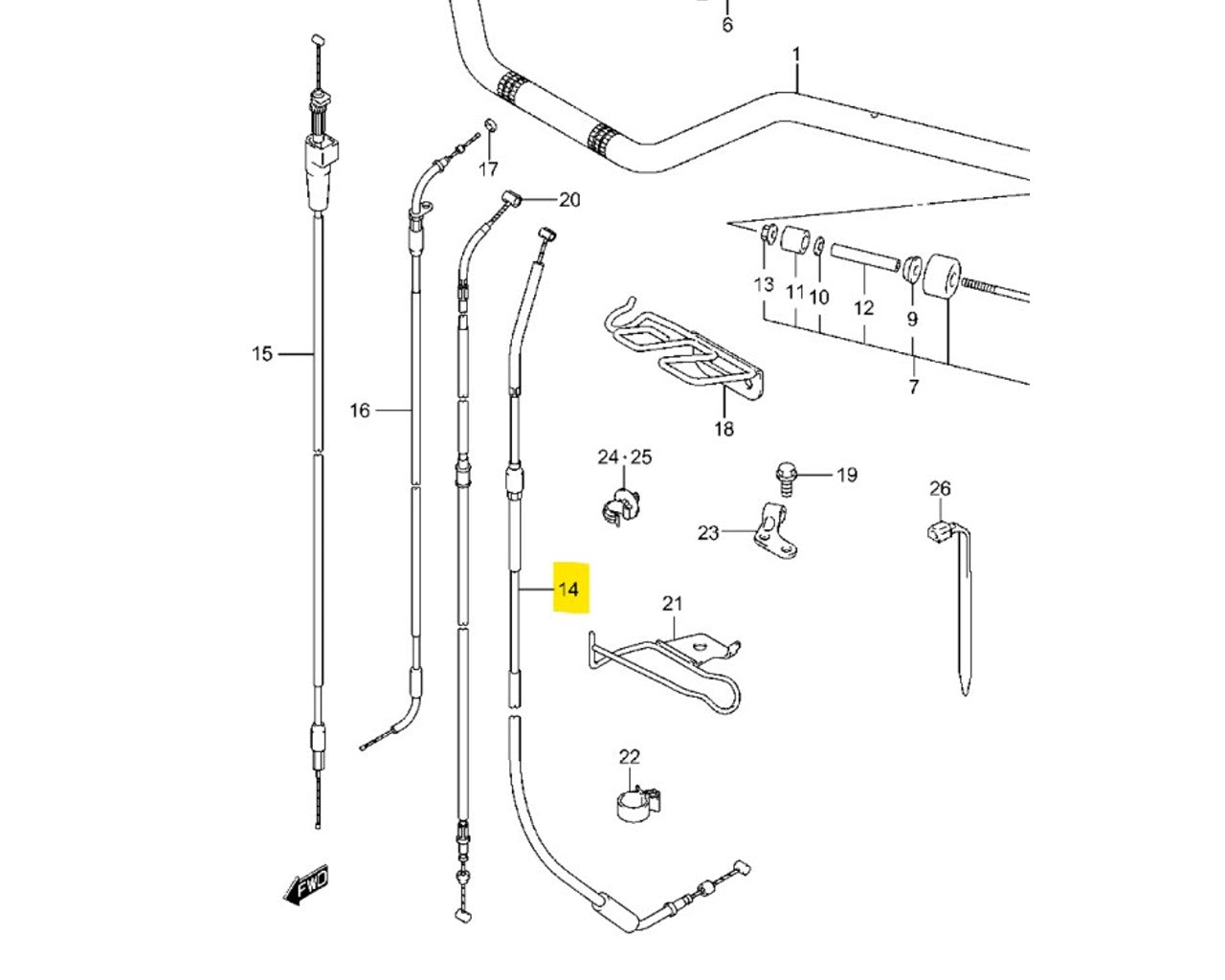 Suzuki OEM Clutch Cable LT-Z400 Quadsport Z400 58200-07G10