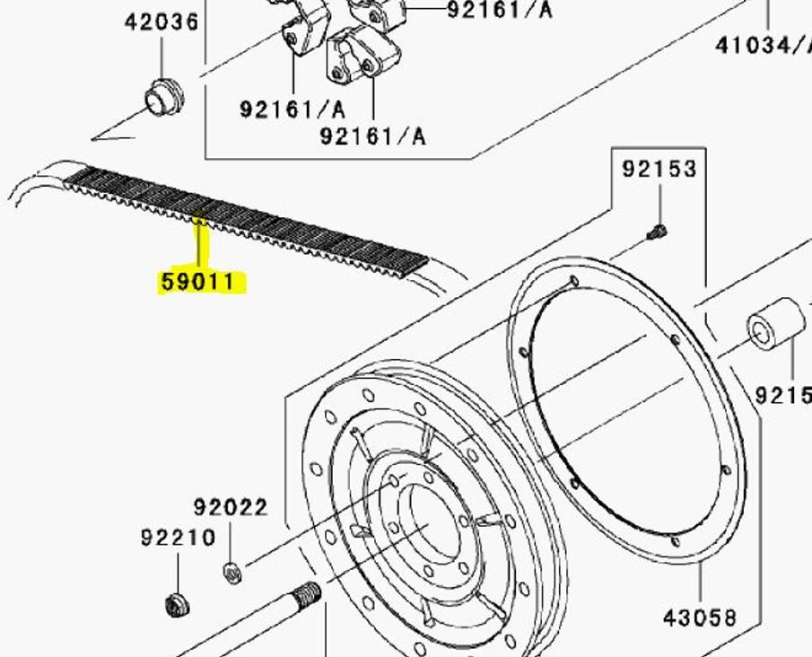 Kawasaki OEM Factory Vulcan 900 VN900 Final Drive Belt  59011-0021