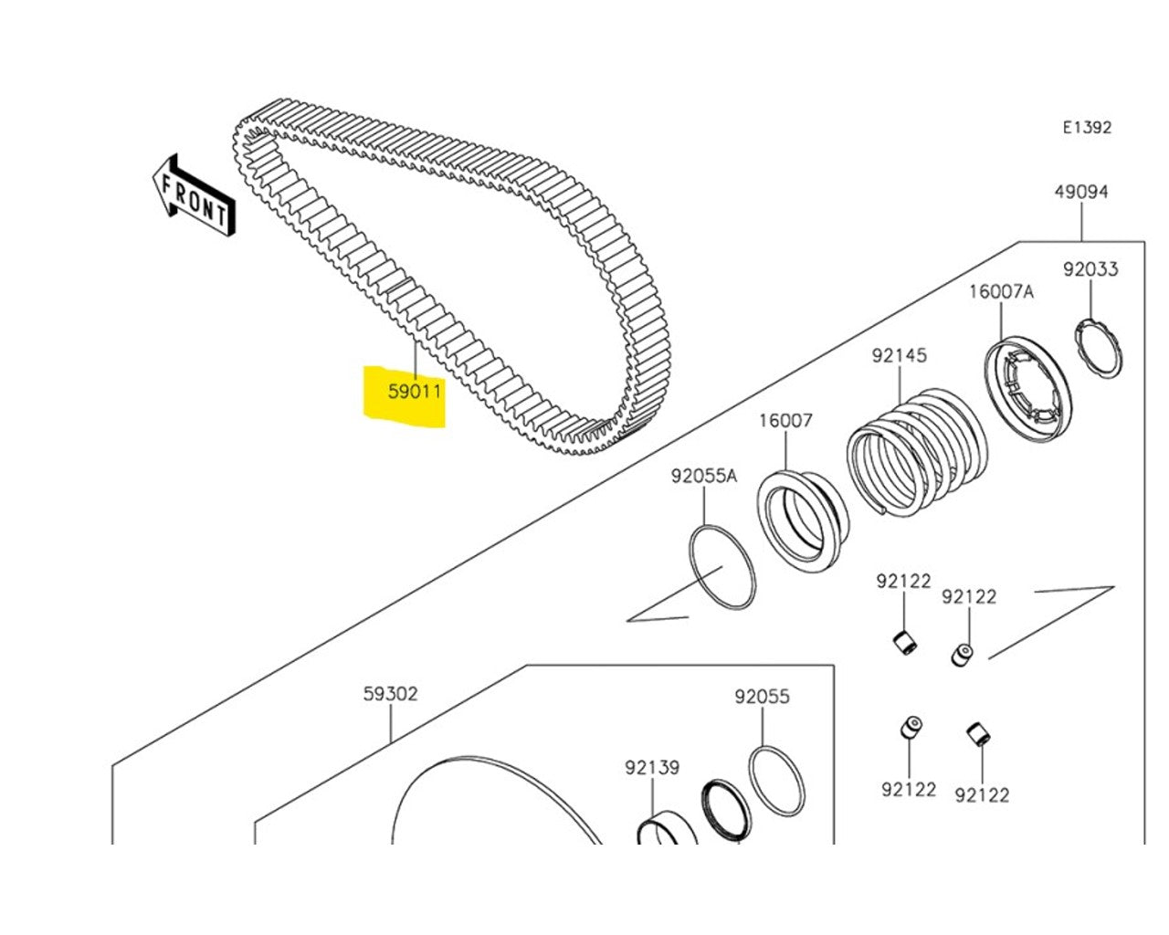 Kawasaki OPEM CVT Belt Teryx KRX KRX4 1000 59011-0047