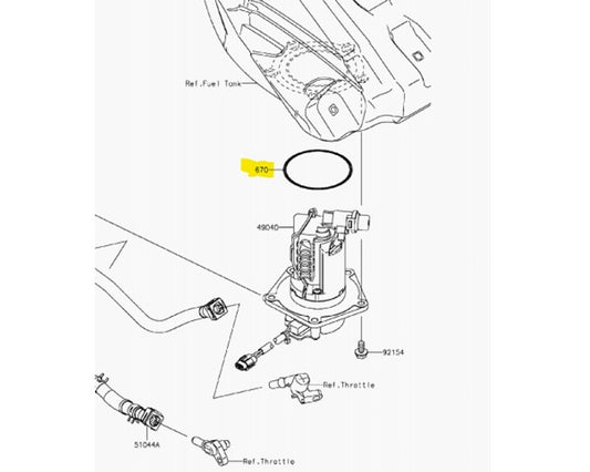 Kawasaki OEM Fuel Pump O-Ring KX250F KX450F 2009-2018 670E5070