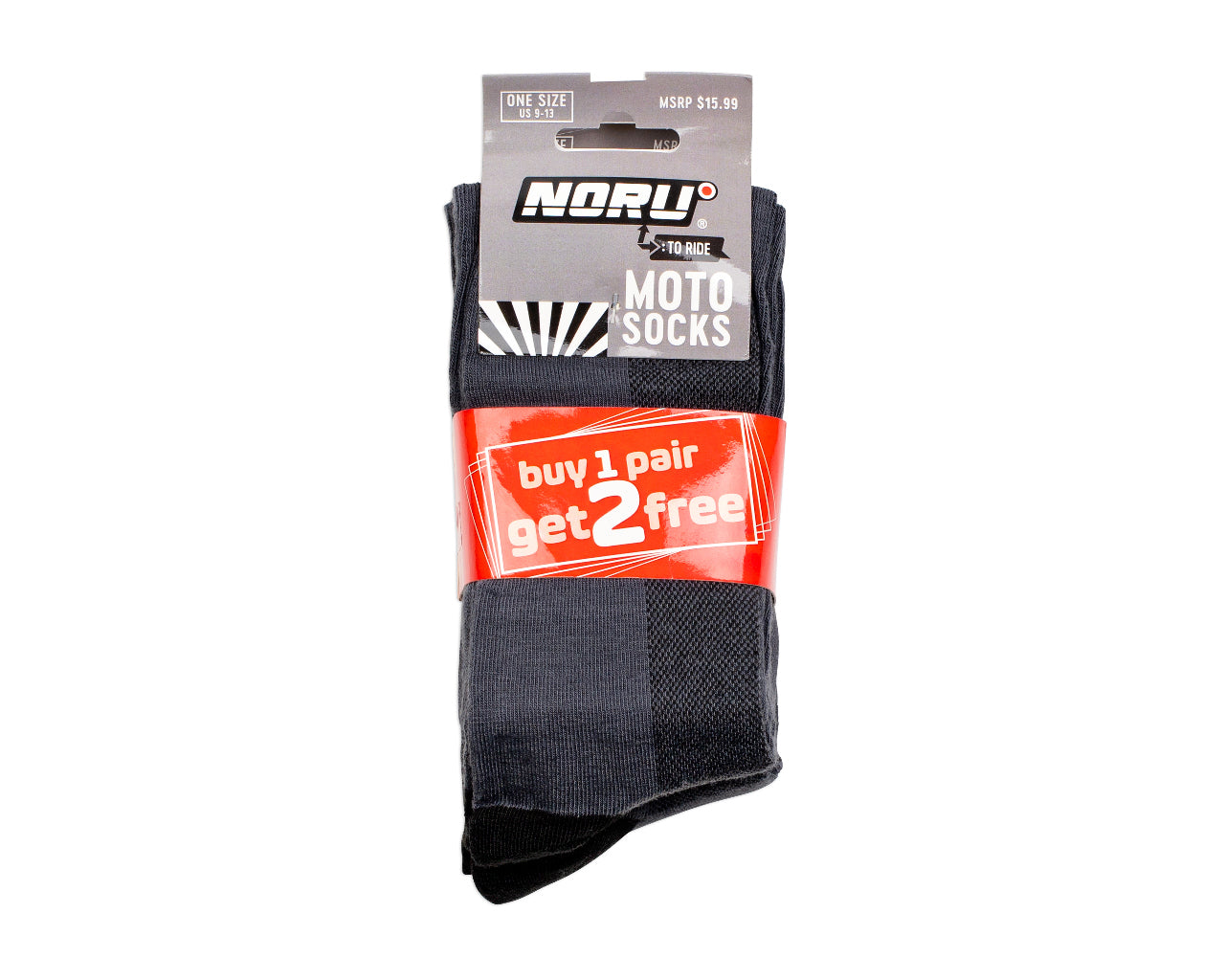 Noru NORU MOTOSOCK MULTIPACK  (3) Gray - One Size Adult