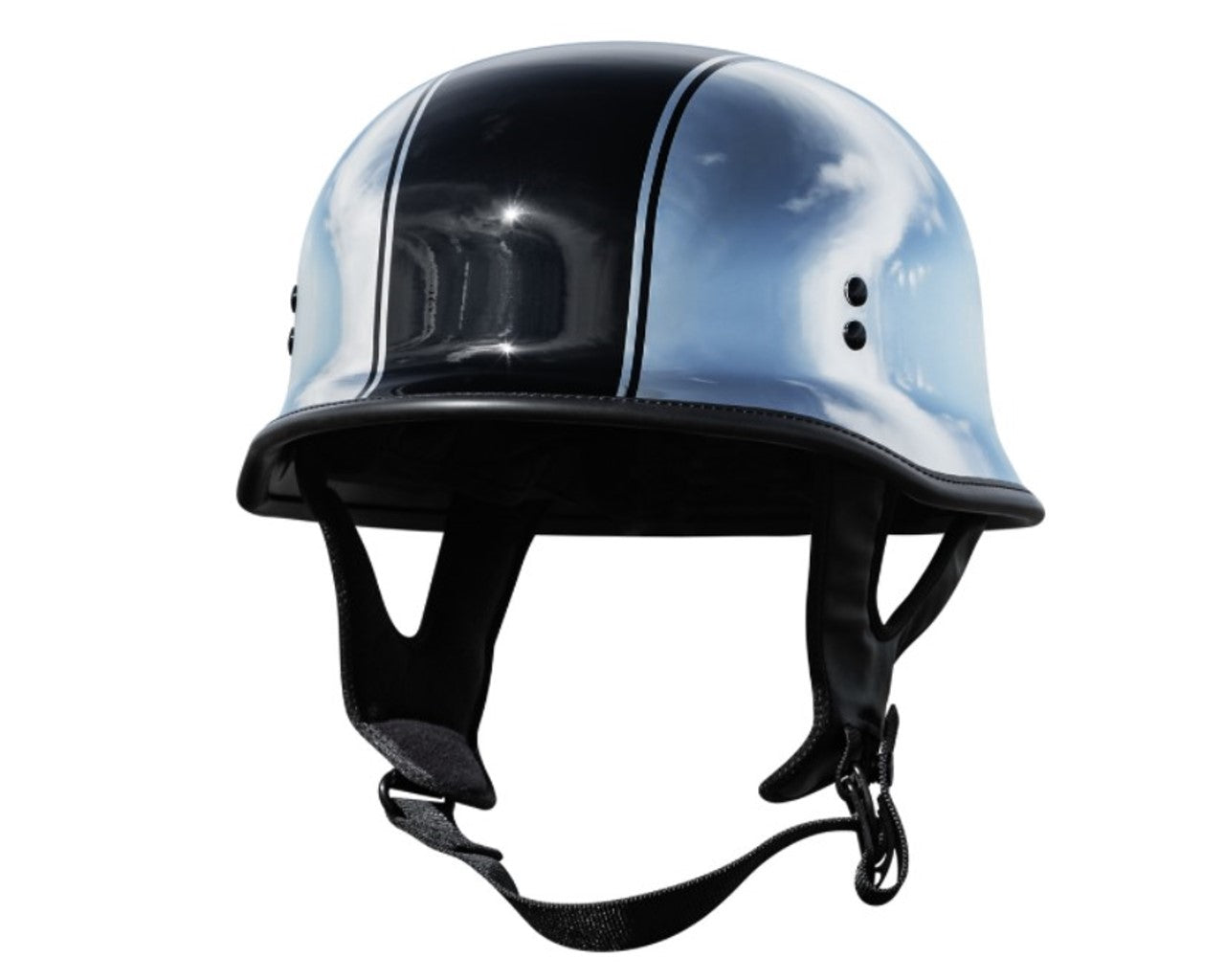 Highway 21 9mm German Beanie Half Helmet - Chrome 