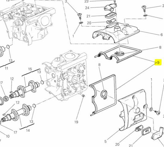 Ducati OEM Replacement Cylinder Head Cover Gasket 78810931A Monster 1098