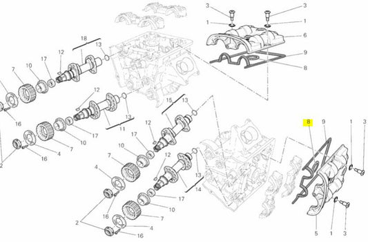 Ducati OEM Replacement Internal Valve Cover Gasket 78810941A Diavel SBK