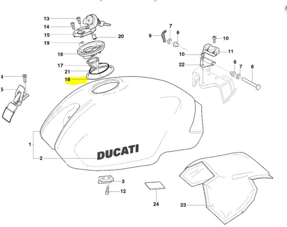 Ducati OEM Replacement Gas Fuel Cap O-Ring 79110151A