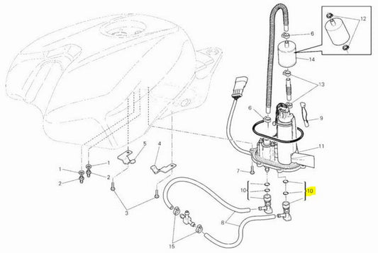 Ducati OEM Gastank Fuel Pump Quick Coupling Union Piece 81440101A